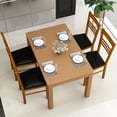 thumbnail image 3 of Giantex Wooden Dining Chairs Set of 2, Armless Kitchen Chairs w/Slat Backrest & Upholstered PU Seat, Walnut, 3 of 9