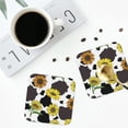 thumbnail image 4 of Rateoe Sunflowers Country Drawing Drink Coasters Set of 4 Leather Coasters Spill Protection for Table Desk,Durable and Non Slip Leather Coaster ,4 Inches Drink Mats-Square, 4 of 6