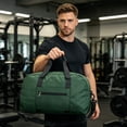 thumbnail image 6 of CSStudio Lightweight Foldable Gym Duffle Bag with Separate Shoe Compartment Water Bottle Pocket Detachable Strap for Travel Sports Weekend Trip, 6 of 7