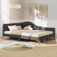 thumbnail image 4 of Costway Full Size Upholstered Daybed Rivet-Tufted Platform Bed with Metal Legs Wood Slats, 4 of 10