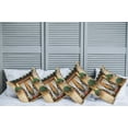 thumbnail image 2 of Ambesonne Rustic Throw Pillow Cover 4 Pack, Old Window and Flowers, 16", Beige Green, 2 of 7