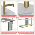 thumbnail image 5 of Bestier 41" Industrial Pipe Shelves Wall Mount, 3-Tier Floating Shelves for Kitchen Bedroom Bathroom in White Marble, 5 of 10