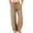 Khaki, variant on Satingcolo Women's Linen Casual Pants High Waist Drawstring Lounge Pant Summer Straight Trousers with Pockets, Size S-2XL