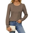 thumbnail image 3 of Fantaslook Pleated Blouses for Women Dressy Casual Long Sleeve Shirts Fall Tunic Tops, 3 of 9