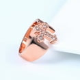 thumbnail image 4 of Simple Cross Shape Micro Inlaid Zircon Rose Gold Plated Women's Ring, 4 of 5