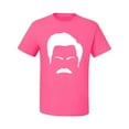 thumbnail image 2 of Wild Bobby, White Parks and Rec Fans Ron Swanson Mustache Face Silhouette, Pop Culture, Men Graphic Tee, Neon Pink, XX-Large, 2 of 4