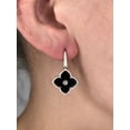 thumbnail image 2 of Black Onyx Flower Drop Earrings in 925 Sterling Silver with Rhodium Plating Fishhook 16 mm by Lavari Jewelers, 2 of 3