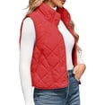 thumbnail image 4 of Women Cropped Lightweight Jacket Sleeveless Button Down Puffer Vest, 4 of 6