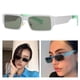 thumbnail image 3 of Gafas de sol rectangulares de estilo retro, gafas de sol cuadradas, montura ancha, unisex Silver_Green, 3 of 9