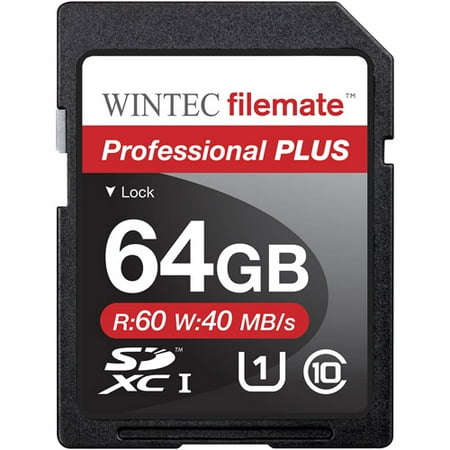 Wintec Filemate 64GB SD Professional Plus UHS-I U1 SDXC C10 Card