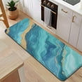 thumbnail image 5 of Teal Marble Gold Wave Pattern Kitchen Rug Mat,Kitchen Runner Rugs Non Skid Washable,Decorative Kitchen Floor Mats for Kitchen,Sink,Laundry,17"x47.2", 5 of 7