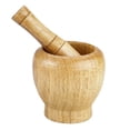 thumbnail image 1 of Kitchen Hand Manual Wood Garlic Ginger Spices Mortar Pestle Set Grinding Bowl Grinder, 1 of 5