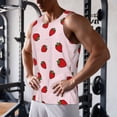 thumbnail image 3 of Wukai Strawberry Print Men’s Workout Tank Top Sleeveless Muscle T shirt Gym Running Fitness Tank Top-3X-Large, 3 of 7