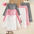 thumbnail image 2 of Xyant Toddler Baby Girl Clothes 3 Pack Fall Outfits Long Sleeve Ruffled Winter Outfits Cute Baby Clothes for Girls (Pink,18-24 Months), 2 of 7