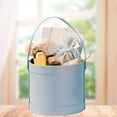 thumbnail image 4 of Caja de cuero para flores hecha a mano, contenedor de regalo redondo artesanal con hebilla de hierro y forro de seda, diseño antiarrugas e impermeable para arreglos florales de alta, 4 of 8