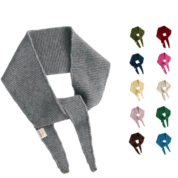 Zijinkuiwen Womens Scarf Knitted Pointed Tip Self Tie Warm Wrap for Daily Wear and Cold Weather Occasions,Grey,One Size