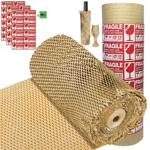 Papel de embalaje KUOFENV Honeycomb de 15 cm x 122 m ecológico