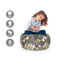 thumbnail image 2 of Monstera Leaf Storage Toy Bag Chair, Botanical Aloha Pattern with Modern Design on Geometric Pattern, Stuffed Animal Organizer Washable Bag, Small Size, Charcoal Grey and Khaki, by Ambesonne, 2 of 3