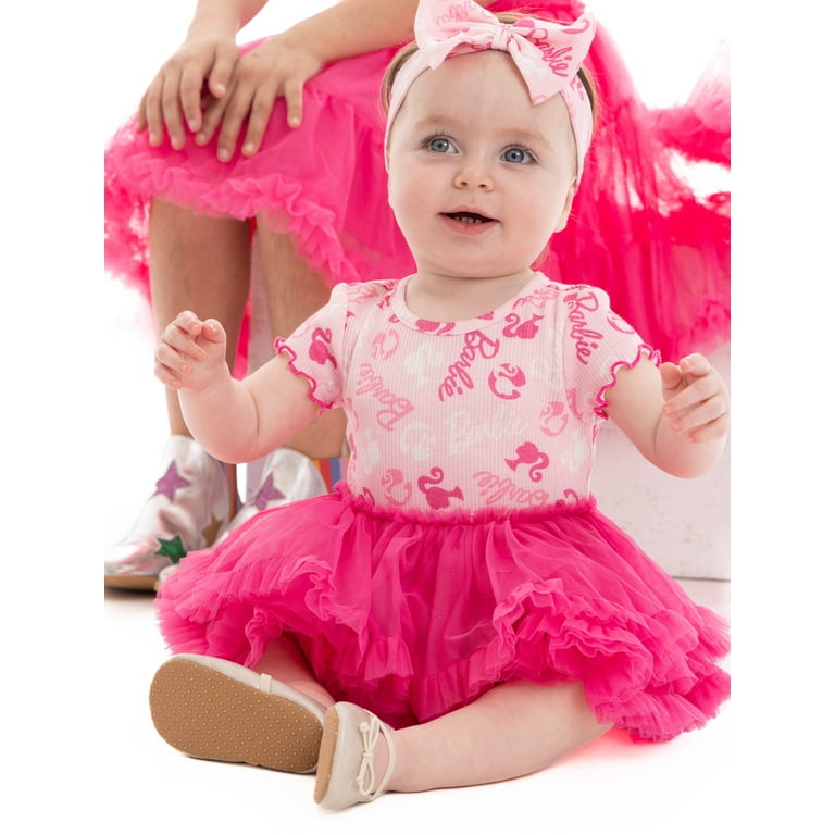 Barbie Baby Girls Tutu Dress with Bow Headband, Sizes 0-24M, Dream