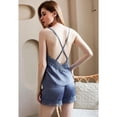 thumbnail image 4 of Women's Satin Pajama Set Silk Cami Shorts Set V Neck Sleeveless Pj Set Summer Sleepwear Lace V Neck Soft Silky Comfy Fall Grey Large, 4 of 5