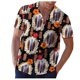thumbnail image 1 of Camisas Vaqueras Para Hombre Manga Larga Top de primavera y verano para hombre, camiseta con estampado de Hawaii, cuello vuelto, camiseta informal holgada de manga corta con botones (Black, XL), 1 of 4