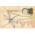thumbnail image 2 of Pallan, Nancy S. 32x22 Black Ornate Wood Framed with Double Matting Museum Art Print Titled - Postcard Dragonfly II, 2 of 4