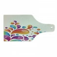 thumbnail image 1 of Colorful Cutting Board, Raindrops in Different Size in Gradient Colors Abstract Splash Style Design, Decorative Tempered Glass Cutting and Serving Board, Wine Bottle Shape, Multicolor, by Ambesonne, 1 of 1