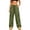 Green, variant on Womens Straight Leg Cargo Pants Elastic Waist Adjustable Drawstring Hem Utility Pants with Cargo Pockets Khaki L