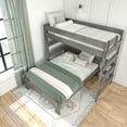 thumbnail image 6 of Max & Lily Solid Wood Bunk Bed, L-Shaped Twin over Full Size Bed Frame for Kids Modern Farmhouse, 6 of 9