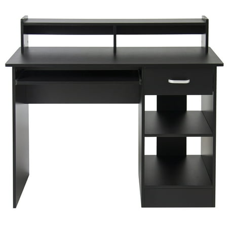 Affordable Home Office Desks Best Choice Products Commercial Home Computer Laptop Work Station Desk Table w/ Removable Shelf Divider, Open Back for Home, College, Office - Black ()