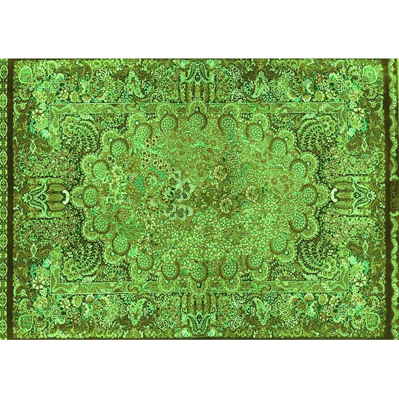 Ahgly Company Indoor Rectangle Persian Green Traditional Area Rugs, 5' x 7'