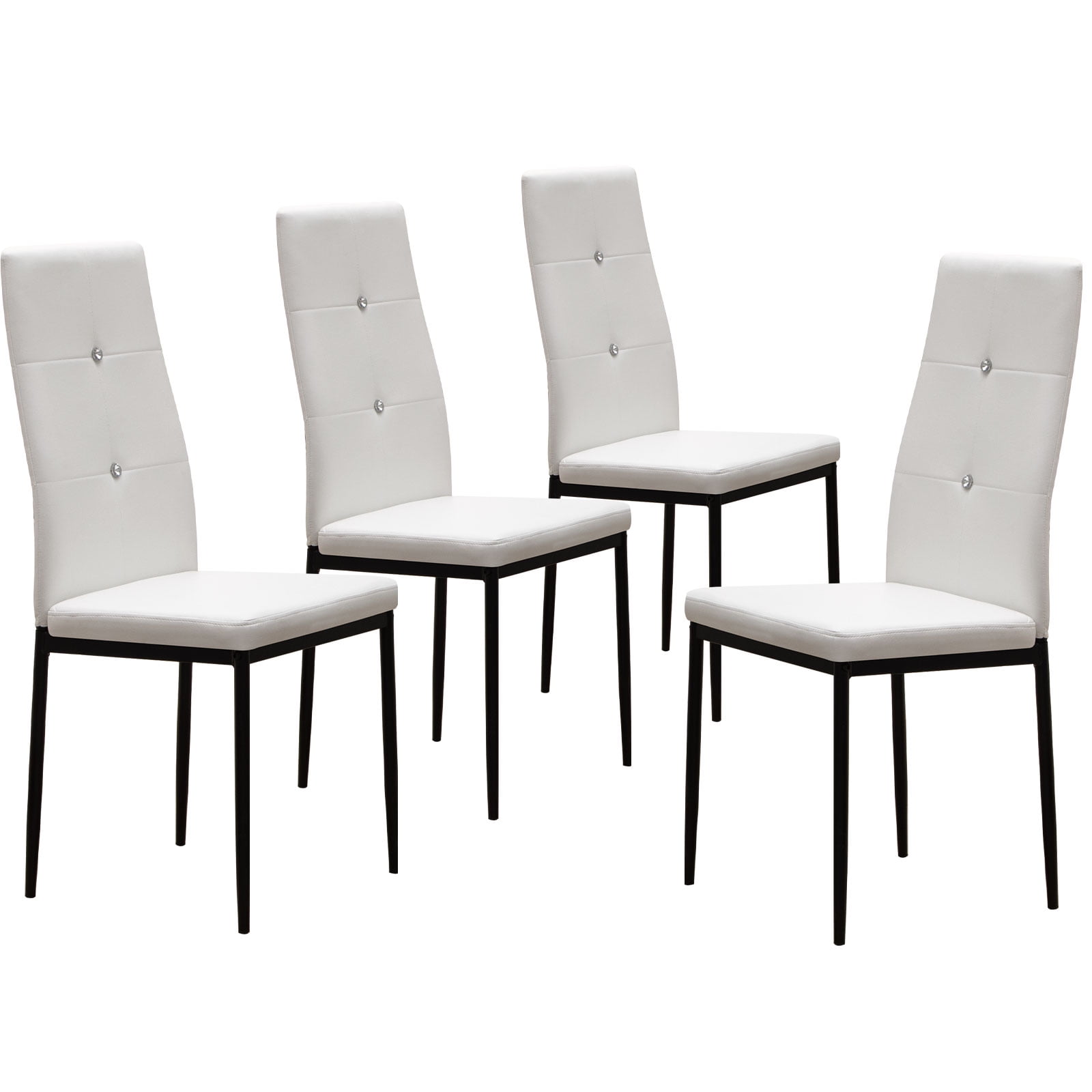 Surmoby Dining Chairs Set of 4,Faux Leather Padded Seat Kitchen Chairs