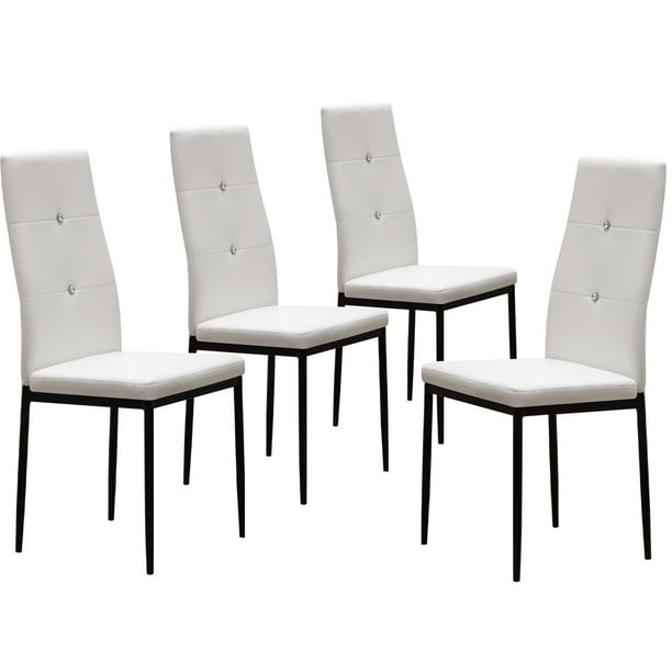 Surmoby Dining Chairs Set of 4,Faux Leather Padded Seat Kitchen Chairs