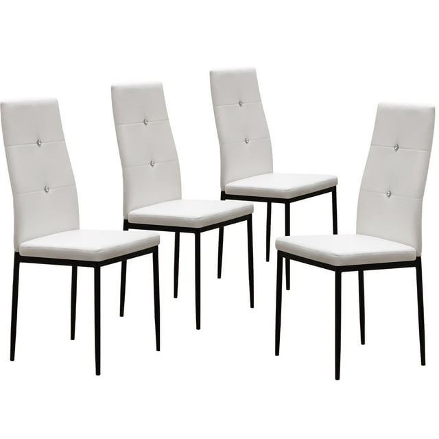 Surmoby Dining Chairs Set of 4,Faux Leather Padded Seat Kitchen Chairs