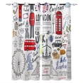 thumbnail image 2 of Cartoon London Cultural Graffiti Window Treatments Curtains Valance Window Curtains Living Room Outdoor Kitche, 2 of 5