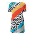 thumbnail image 4 of Camiseta de manga corta con estampado étnico vintage y cuello en V informal de moda sexy de verano para mujer Top Pompotops hkajfhjk466698, 4 of 4