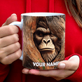 thumbnail image 2 of Lotusprinthandmade Personalized Bigfoot in Forest White Ceramic Mug (11oz) (Made In US), Bigfoot Lovers Mug, bigfoot coffee cup, 2 of 5