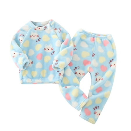 

Fashion Print Baby Clothes Set For Girl Toddler Girls Boys Winter Long Sleeve Cartoon Sleepwear Pajamas Tops Pants 2Pcs Outfits Clothes Set