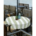 thumbnail image 2 of Lsrtoss Outdoor Tablecloth with Umbrella Hole & Zipper, Sage Green Striped Round Tablecloth 60 Inch, Modern Farmhouse Sage Green White Stripes Patio Table Cover Waterproof Table Cloth for Picnic, 2 of 7