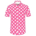 thumbnail image 1 of INSPIRE CHIC Camisa de lunares de verano para hombre, camisas hawaianas con patrón de manga corta y botones Rosa XL, 1 of 6