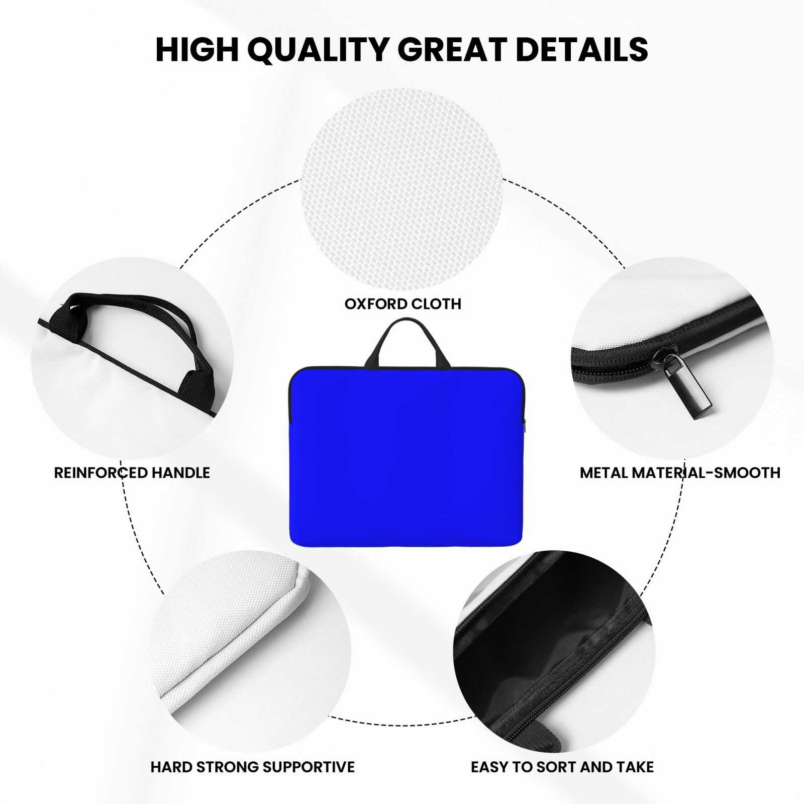 Laptop Sleeve Bag For Women Men 14inch Waterproof Durable Protective Computer Carrying Cover Handle Laptop Case Bag Blue