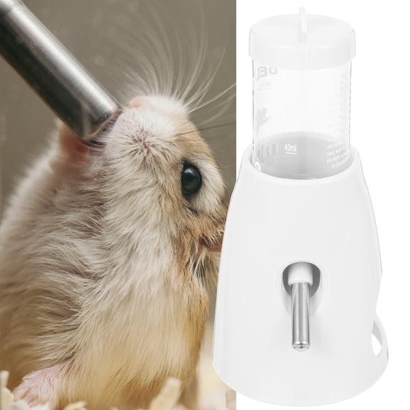 RENACLIPY Leak-Resistant Standing Hamster Water Bottle, White Transparent PP, Easy to Use Small Pet Waterer