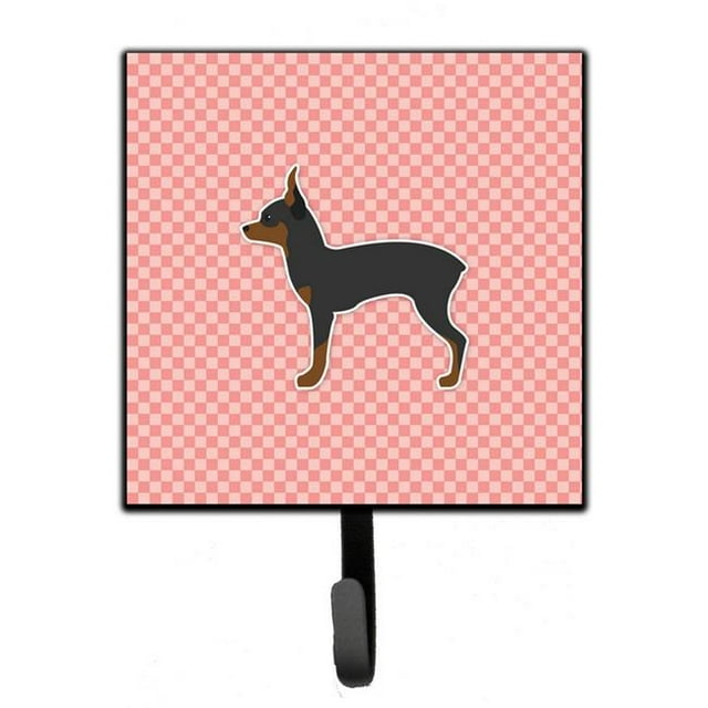 Toy Fox Terrier Checkerboard Pink Leash or Key Holder