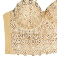 thumbnail image 5 of Tank Tops for Women,Lace Camisole Rhinestone Beaded Crop Top Belly Dance Corset Fishbone Bustier For Fashionable Layering,Camisole Tops for Women,Khaki,90, 5 of 9