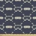 thumbnail image 1 of Ski Pattern Sofa Upholstery Fabric by the Yard, Ski Club Lettering with Crossing Poles Goggles Monochrome Design, Decorative Fabric for DIY Home Accents, 10 Yards, Dark Blue Grey Ivory by Ambesonne, 1 of 4