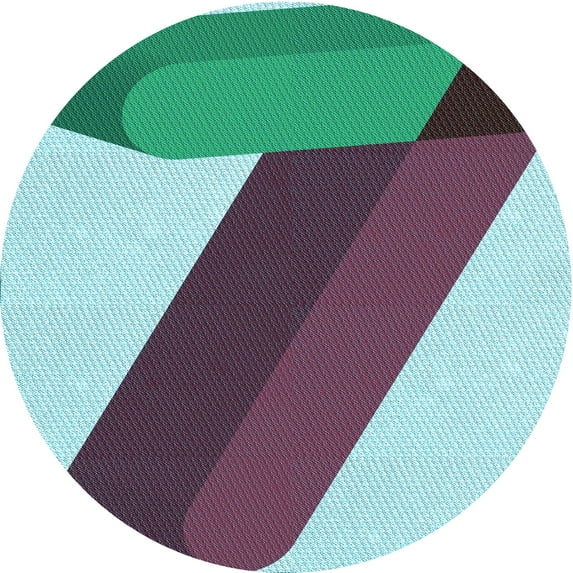 Ahgly Company Indoor Round Patterned Carbon Gray Area Rugs, 8' Round