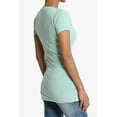 thumbnail image 4 of Women's & Juniors Basic Round Crew Neck Short Sleeve Stretch Cotton Spandex T-Shirts, 4 of 4
