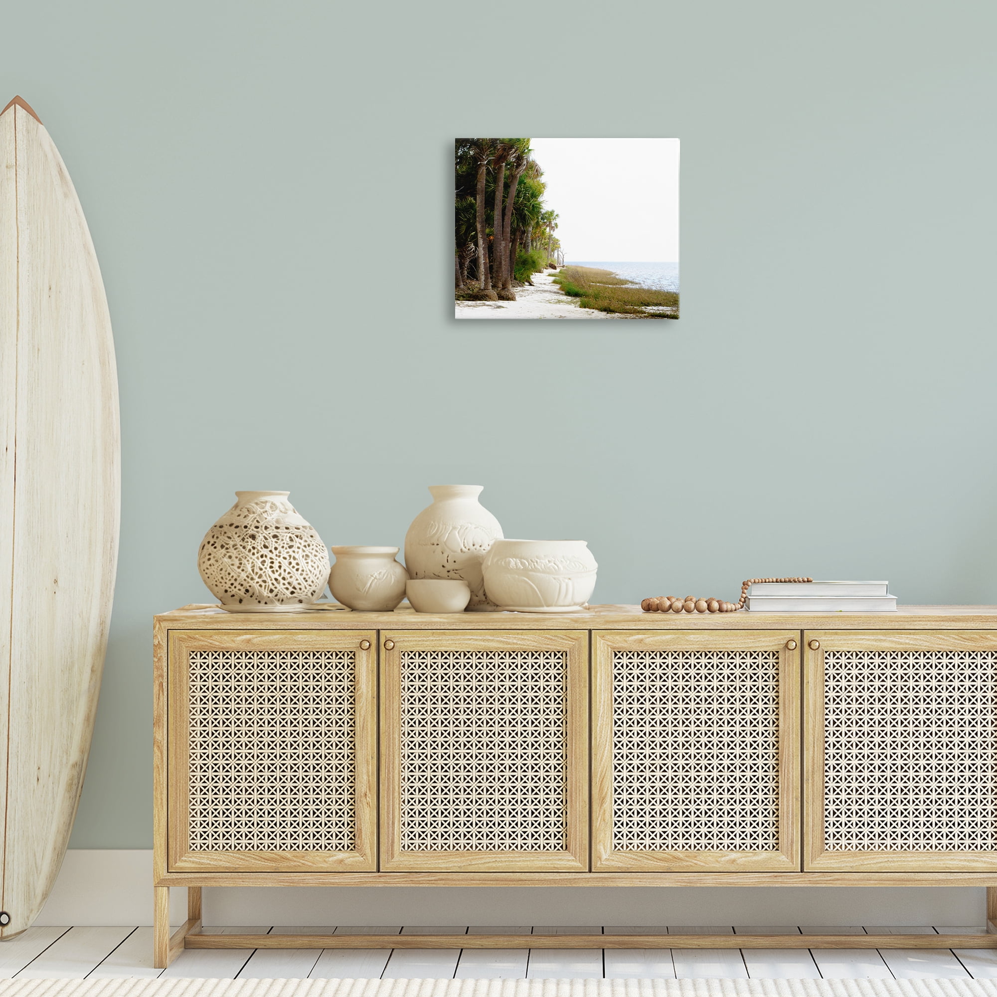 Stupell Industries Palm Beach Path Landscape Photography Gallery Wrapped Canvas Art Print Wall Art, 20 x 16