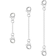 HZHUAFULTD 3 Pcs 925 Sterling Silver Necklace Extenders Gold Plated Durable Strong Removable Necklace Bracelet Anklet Extension Chain Extenders for Jewelry Making 1 2 3 Inch White Gold