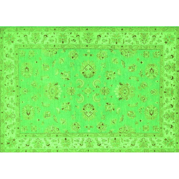 Ahgly Company Indoor Rectangle Oriental Green Traditional Area Rugs, 8' x 12'